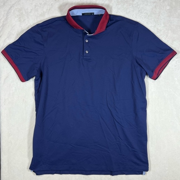 Greyson XL Navy Golf Performance Polo Shirt Textured Athletic Collar EUC C23 - Picture 3 of 10